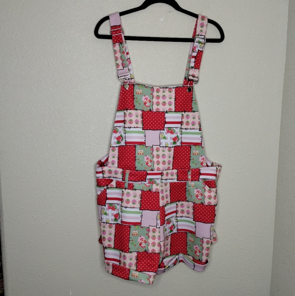 HOT TOPIC Strawberry Shortcake Patchwork Shortall… - image 2